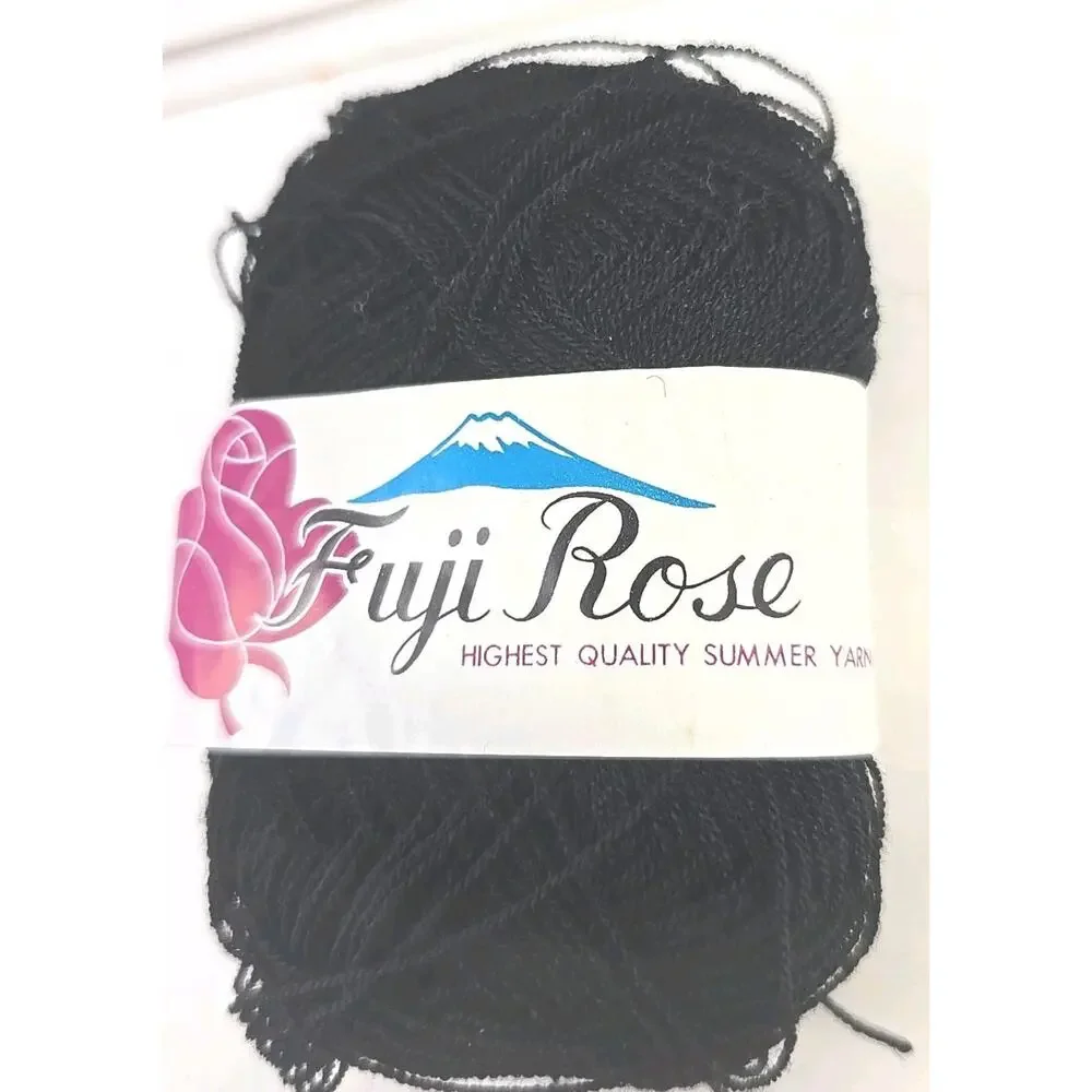 Fuji Rose Sumer Knitting Yarn Color #103 Black Lot of 12 U327‎